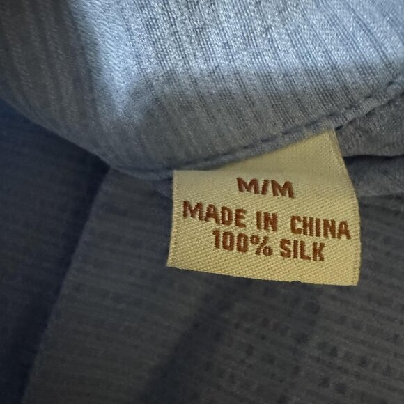 Tommy Bahama Shirt Mens Medium Blue Silk Camp Cuban Collar Short Sleeve - Picture 4 of 7